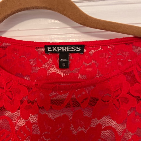 Express Red lace cut out dress - Picture 4 of 6